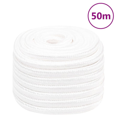 Vidaxl Boat Rope 20 mm 50 m Polypropylen Fast hvid
