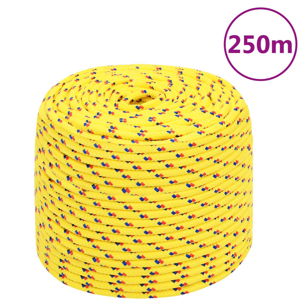 Vidaxxl bådreb 10 mm 250 m polypropylen gul