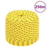 Vidaxxl bådreb 10 mm 250 m polypropylen gul