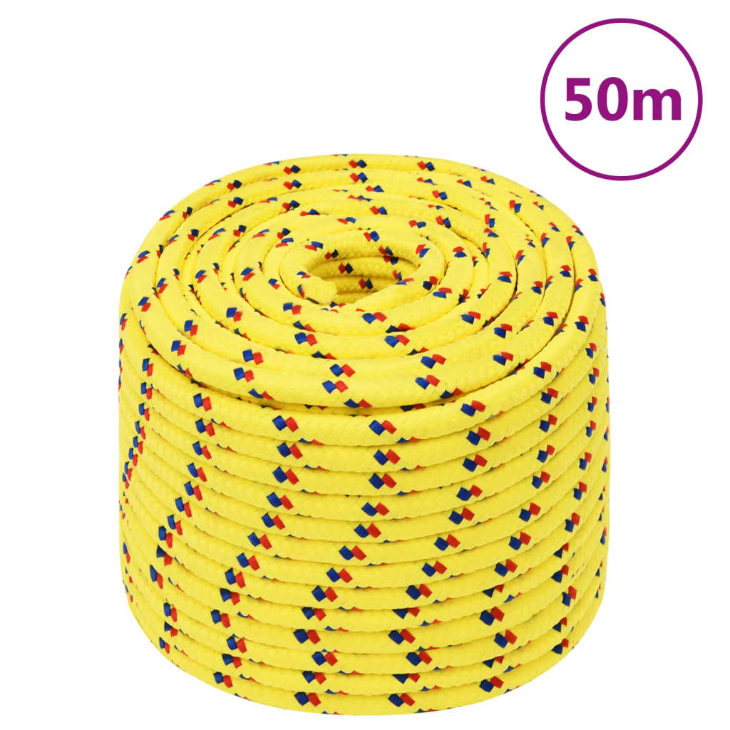 Vidaxl bådreb 12 mm 50 m polypropylen gul