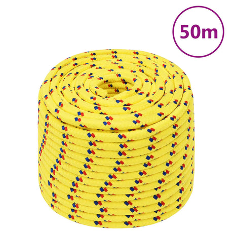 Vidaxl bådreb 12 mm 50 m polypropylen gul