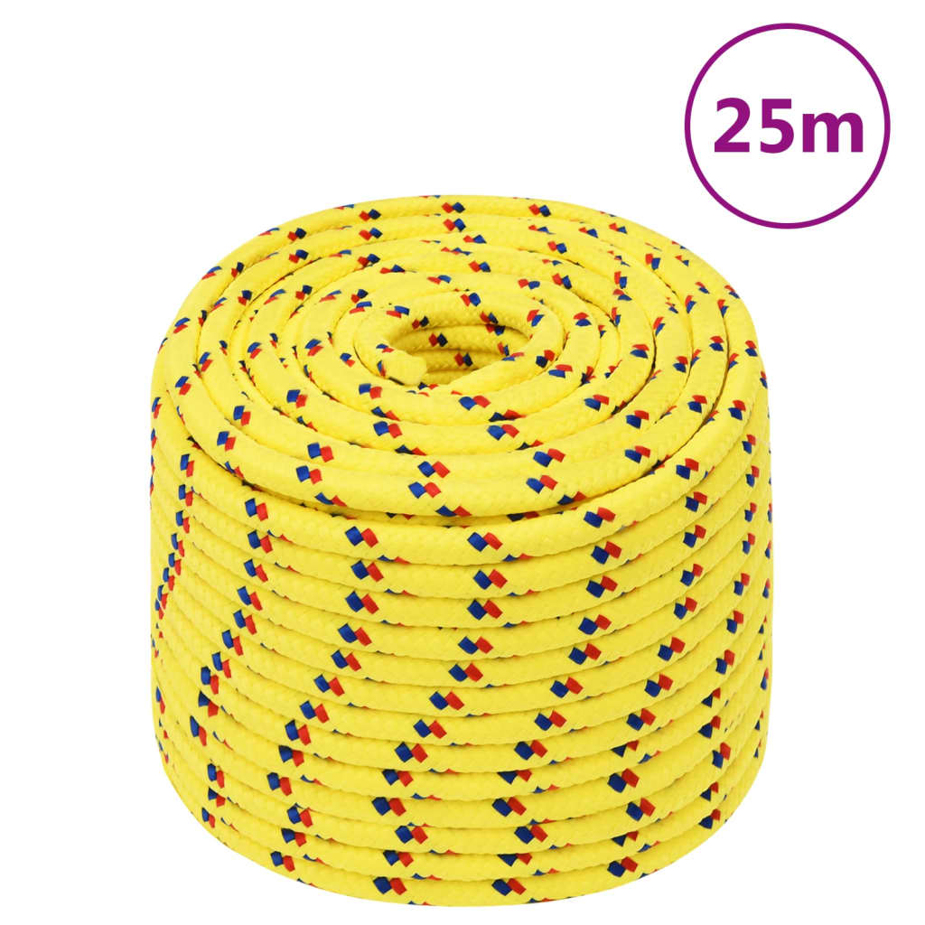 Vidaxxl bådtov 14 mm 25 m polypropylen gul