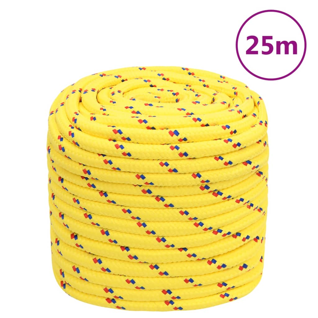 Vidaxxl bådtov 16 mm 25 m polypropylen gul