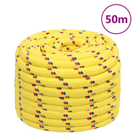 Vidaxxl bådtov 20 mm 50 m polypropylen gul