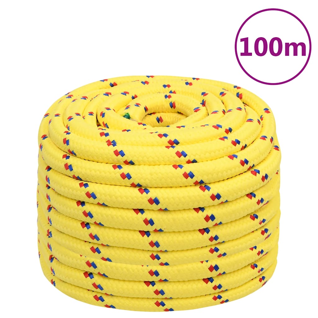 Vidaxl bådreb 20 mm 100 m polypropylen gul