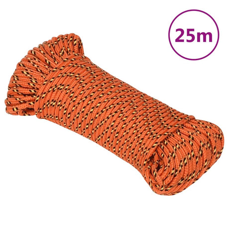 Vidaxl bådreb 5 mm 25 m polypropylen orange