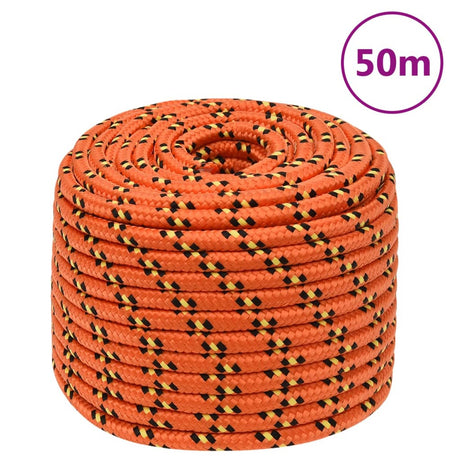 Vidaxxl bådreb 12 mm 50 m polypropylen orange