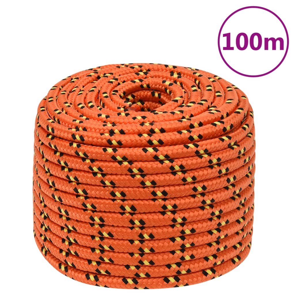 Vidaxl bådreb 12 mm 100 m polypropylen orange