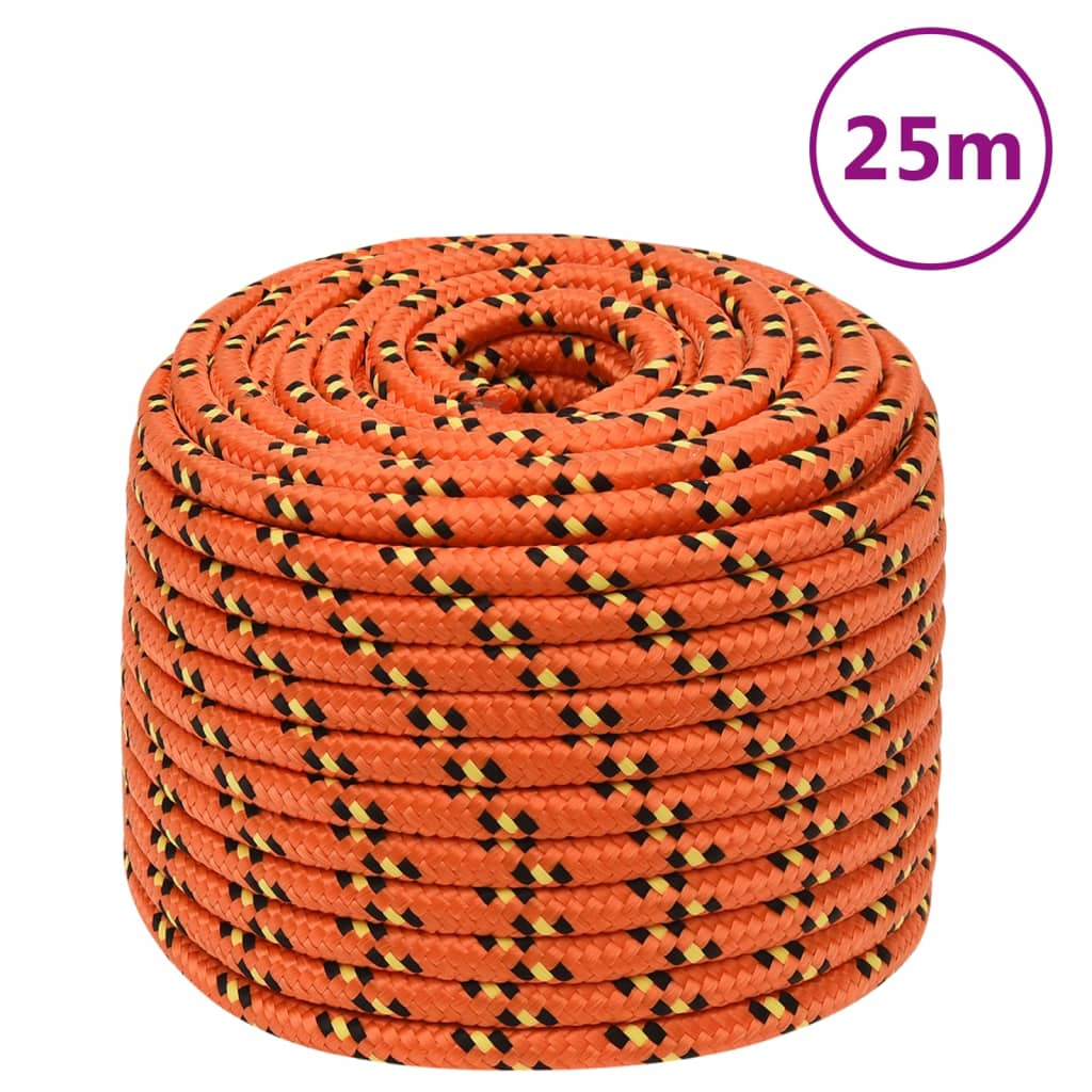 Vidaxxl bådreb 14 mm 25 m polypropylen orange