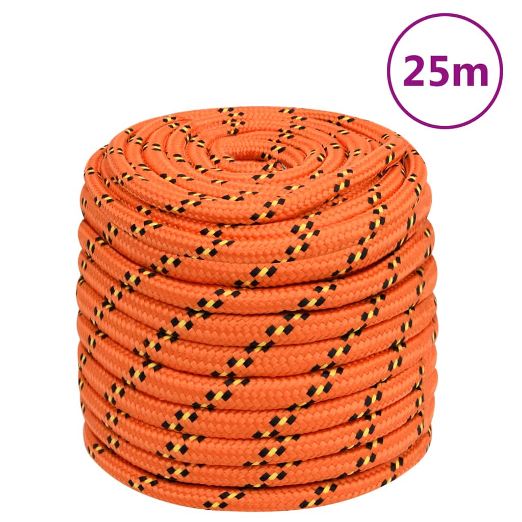 Vidaxxl bådreb 16 mm 25 m polypropylen orange