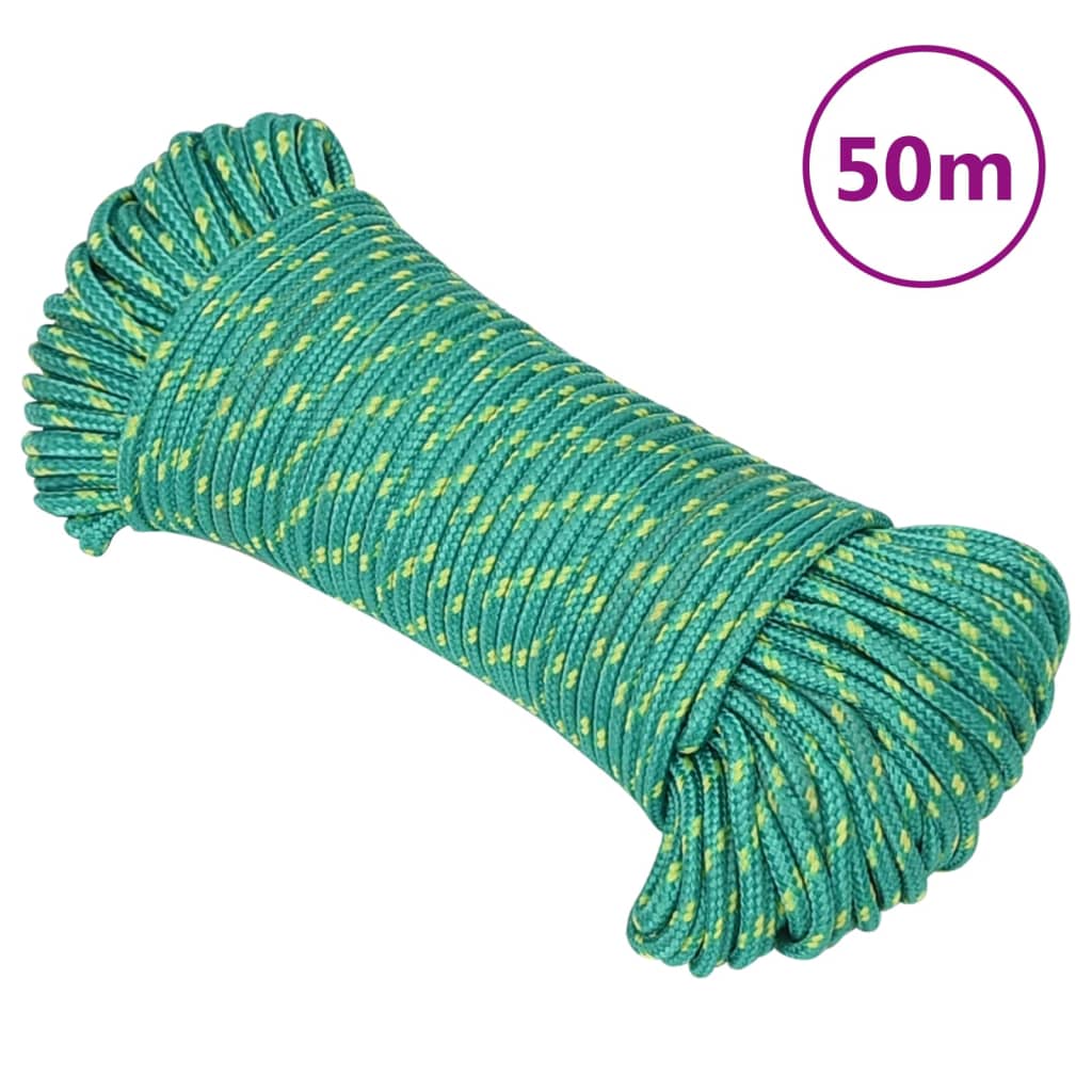 Vidaxl bådreb 3 mm 50 m polypropylen grøn