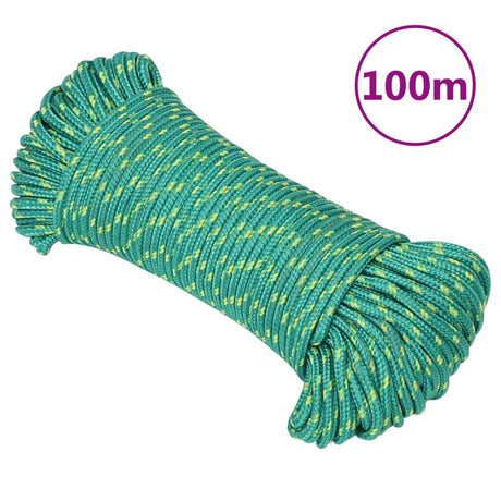 Vidaxl bådreb 4 mm 100 m polypropylen grøn