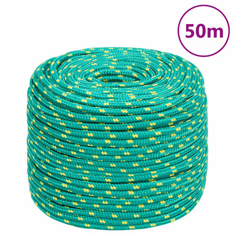 Vidaxxl bådreb 10 mm 50 m polypropylen grøn
