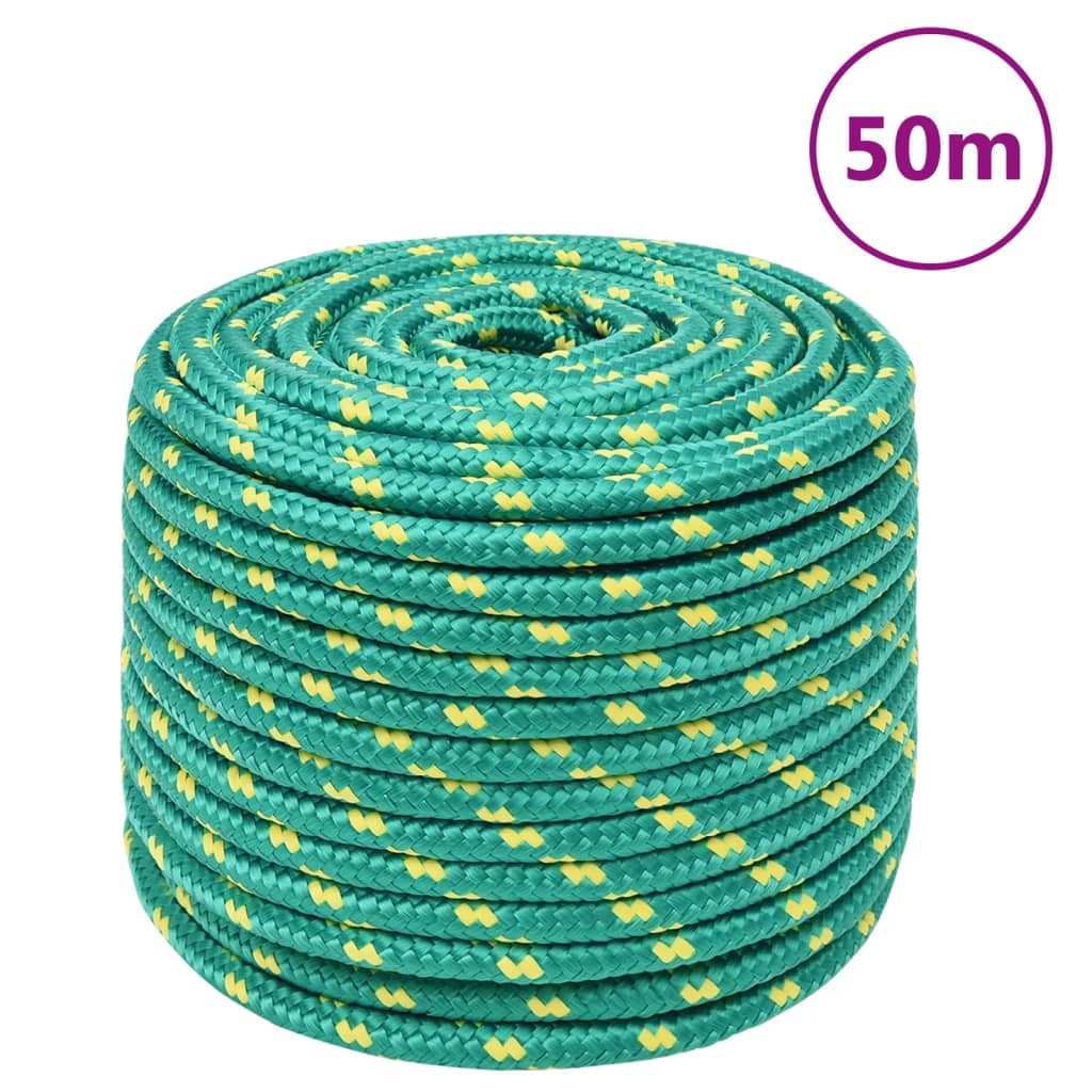 Vidaxl bådreb 12 mm 50 m polypropylen grøn