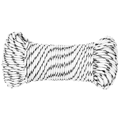 Vidaxl bådtov flettet 4 mm x 500 m polyester hvid