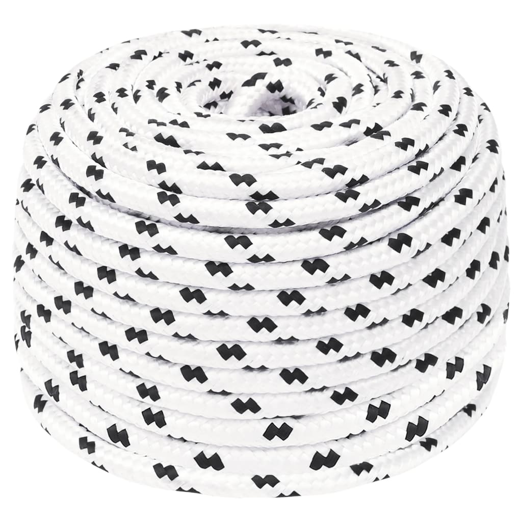 Vidaxl Boat Rope flettet 8 mmx100 m Polyester White4