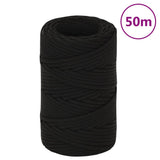 Vidaxx arbejdstov 2 mm 50 m polyester sort