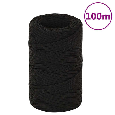 Vidaxx arbejdstov 2 mm 100 m polyester sort