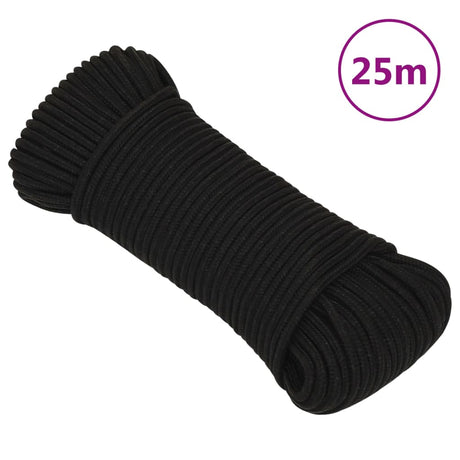 Vidaxl Werkouw 4 mm 25 m polyester sort