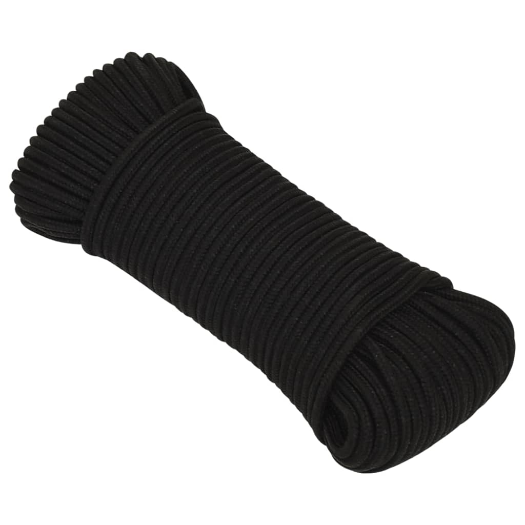 Vidaxx arbejdstov 4 mm 50 m polyester sort