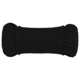 Vidaxx arbejdstov 4 mm 50 m polyester sort