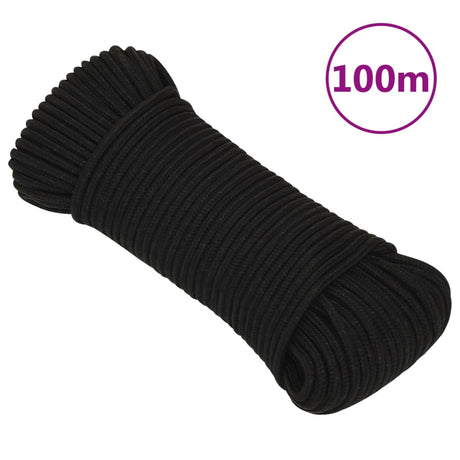 Vidaxx arbejdstov 4 mm 100 m polyester sort