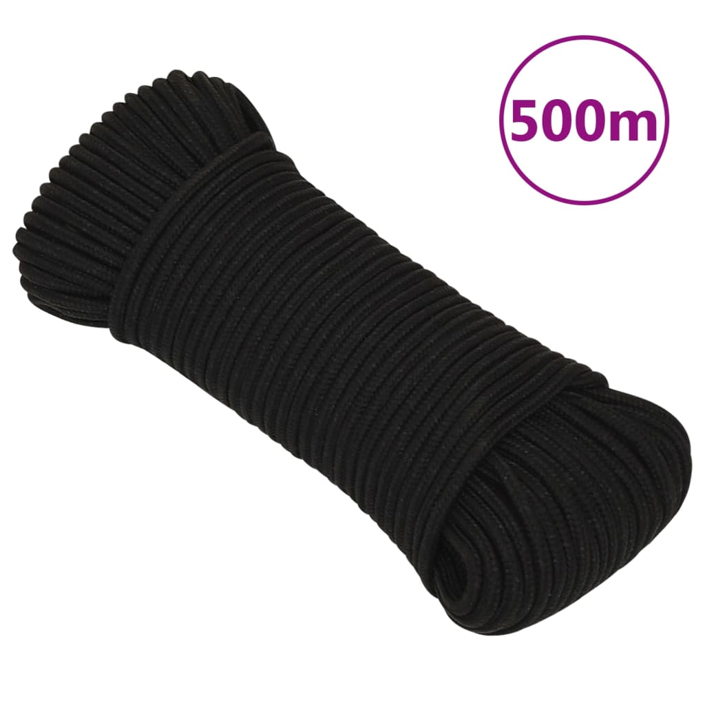 Vidaxx arbejdstov 4 mm 500 m polyester sort
