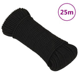 Vidaxl Werkouw 5 mm 25 m polyester sort