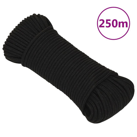 Vidaxx arbejdstov 5 mm 250 m polyester sort