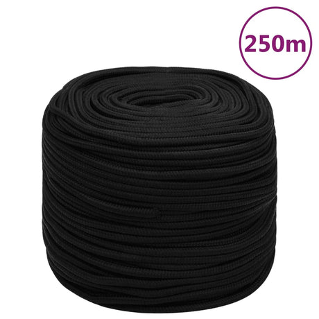 Vidaxx arbejdstov 6 mm 250 m polyester sort