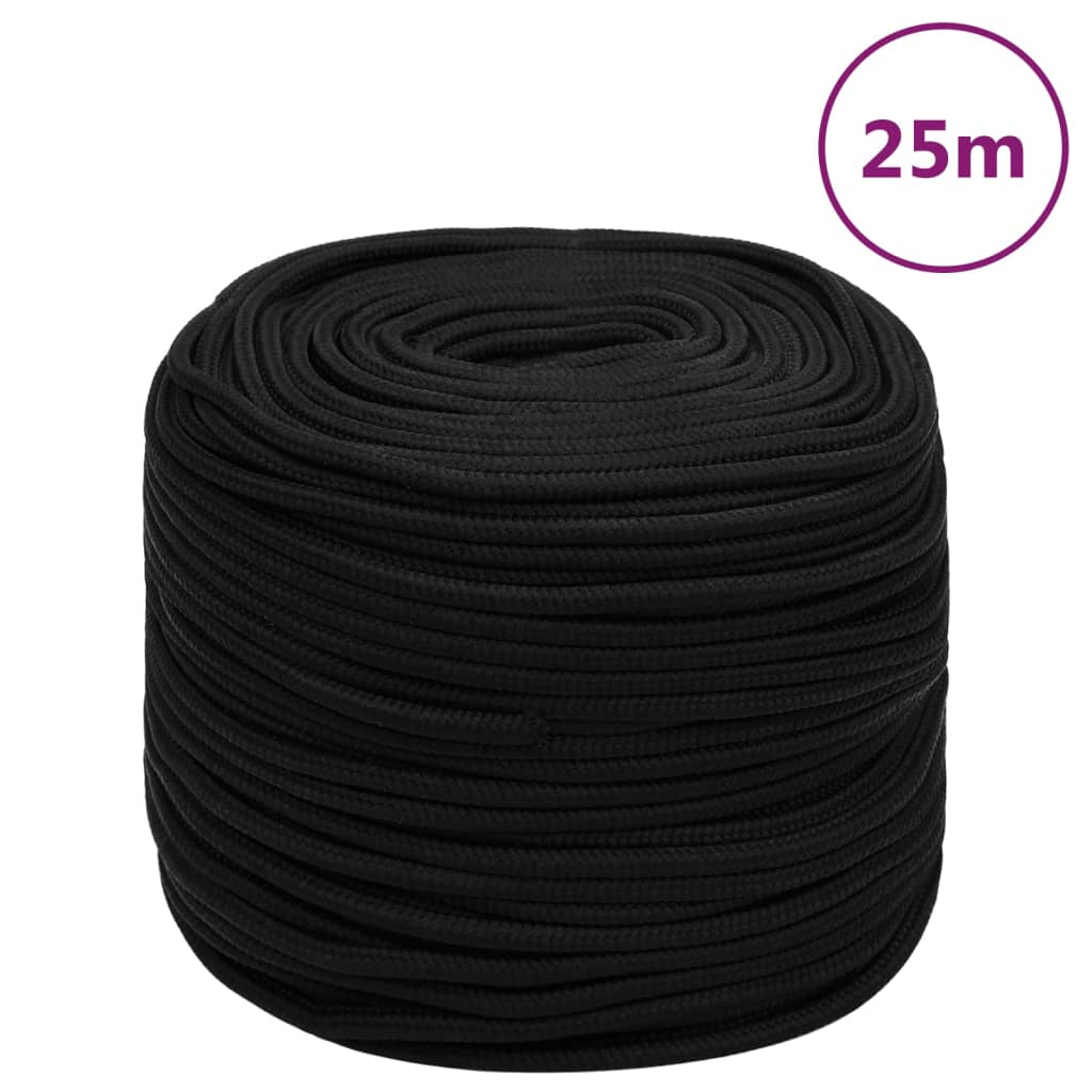 Vidaxl Werkouw 10 mm 25 m polyester sort