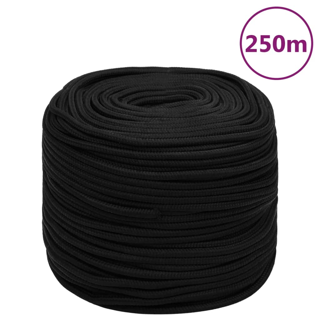 Vidaxx arbejdstov 10 mm 250 m polyester sort
