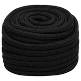 Vidaxx arbejdstov 20 mm 25 m polyester sort