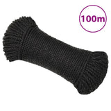 Vidaxx arbejdsreb 8 mm 100 m polypropylen sort