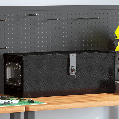 Vidaxl opbevaringsboks 60x23.5x23 cm aluminium sort