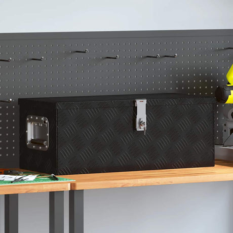 Vidaxl opbevaringsboks 70x31x27 cm aluminium sort