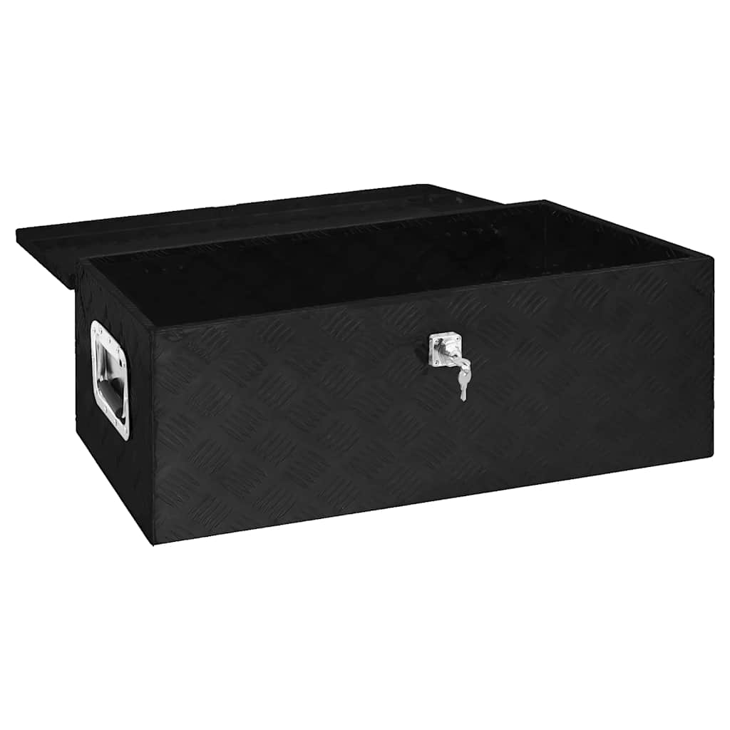 Vidaxl opbevaringsboks 80x39x30 cm aluminium sort