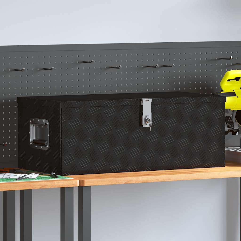 Vidaxl opbevaringsboks 80x39x30 cm aluminium sort