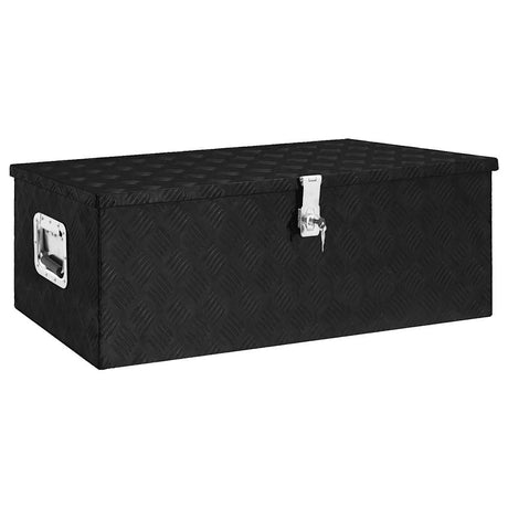 Vidaxl opbevaringsboks 90x47x33,5 cm aluminium sort