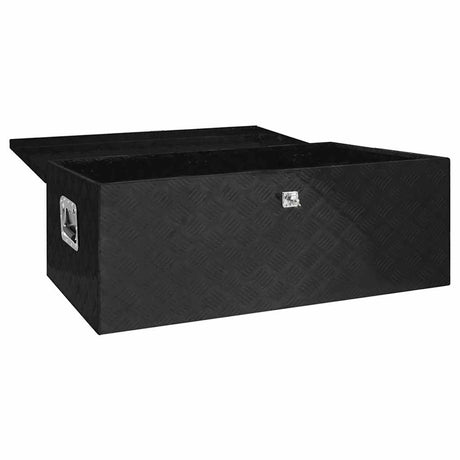 Vidaxl opbevaringsboks 100x55x37 cm aluminium sort