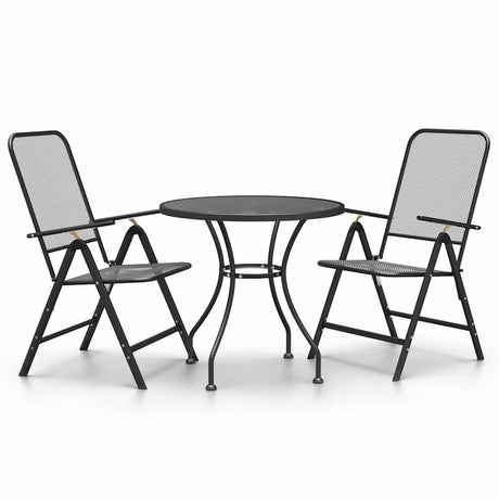 Vidaxl 3-delige tuinset metaalgaas antracietkleurig