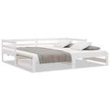 Vidaxl uitschuifbare slaapbank zonder matras 80x200 cm wit