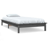 Vidaxl bedframe massief grenenhout grijs 90x200 cm