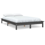 Vidaxl bedframe massief grenenhout grijs 140x190 cm