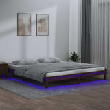 Vidaxl bedframe led massief hout honingbruin 200x200 cm