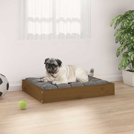 Vidaxl Dog Basket 61.5x49x9 cm Solid fyrretræbrun