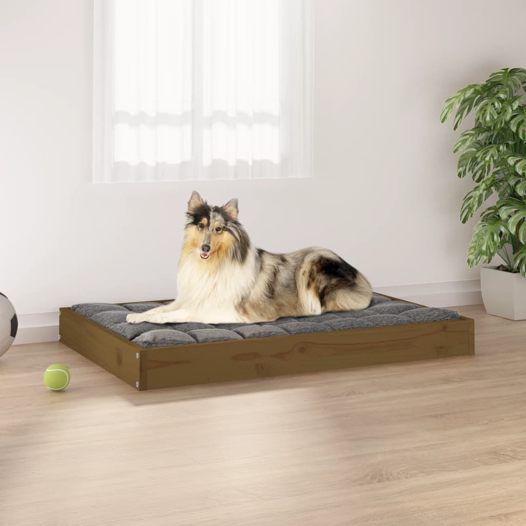 Vidaxl Dog Basket 91.5x64x9 cm Solid fyrretræbrun