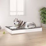 Vidaxl hondenmand 101,5x74x9 cm massief grenenhout wit