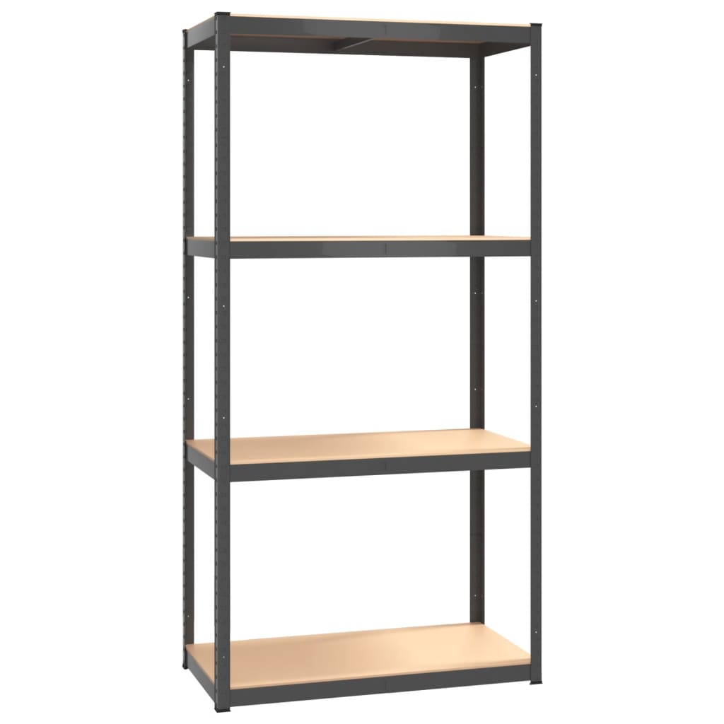 Vidaxl Storage Rack 4-lags stål og forarbejdet træantracitfarvet