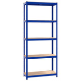 Vidaxl Storage Rack 5-lags stål behandlet træblå